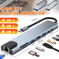 8/6/4-in-1 USB-C Hub Adapter Typ-C Hub HDMI für Macbook Pro/Air iPad Pro Laptop – 8-IN-1