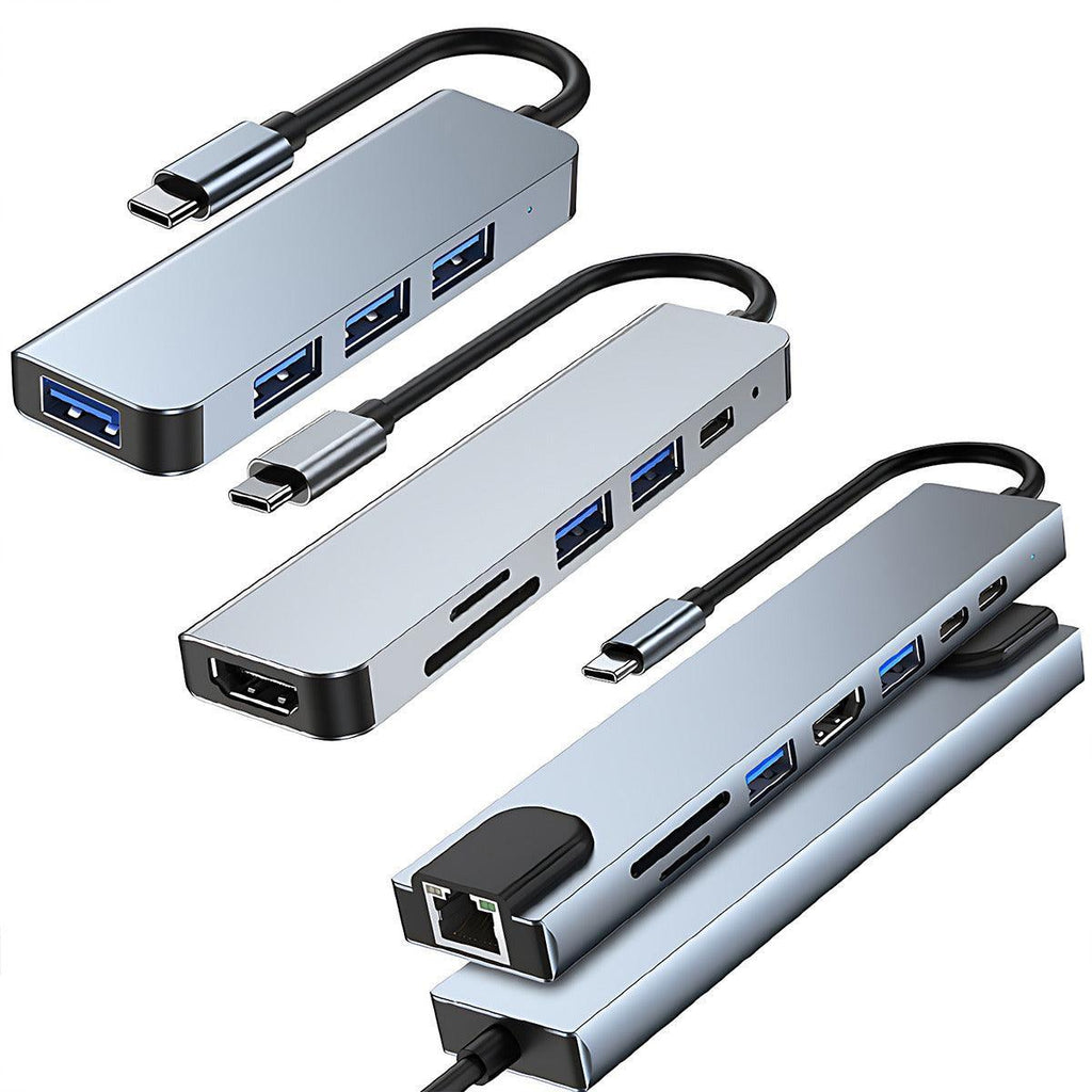 8/6/4-in-1 USB-C Hub Adapter Typ-C Hub HDMI für Macbook Pro/Air iPad Pro Laptop – 8-IN-1