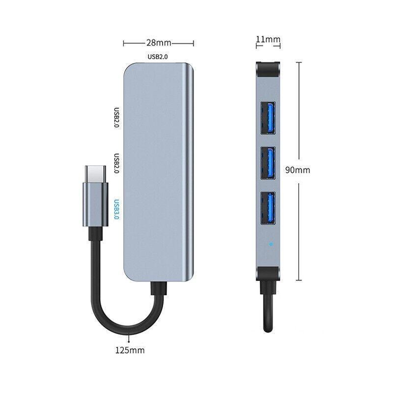 8/6/4-in-1 USB-C Hub Adapter Typ-C Hub HDMI für Macbook Pro/Air iPad Pro Laptop – 8-IN-1