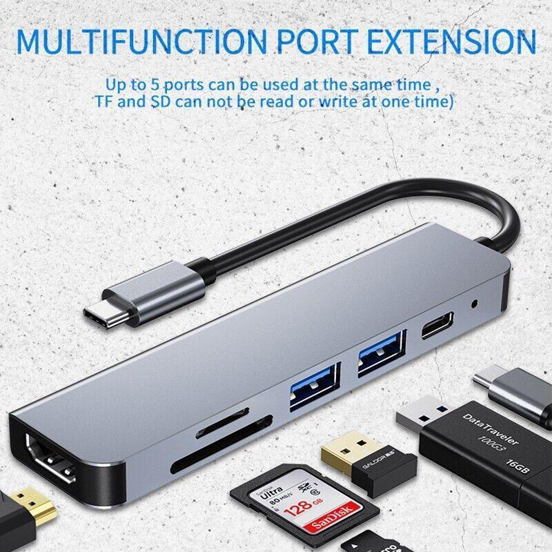 8/6/4-in-1 USB-C Hub Adapter Typ-C Hub HDMI für Macbook Pro/Air iPad Pro Laptop – 8-IN-1