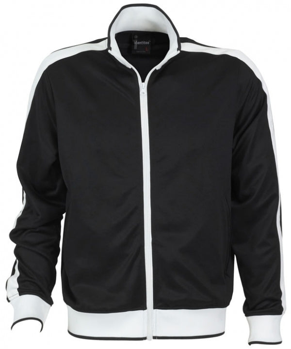 Identitee Herren Varsity Track Top Jacke Trainingsanzug Warmer Winter Pullover Langarm - Schwarz/Weiß - 3XL