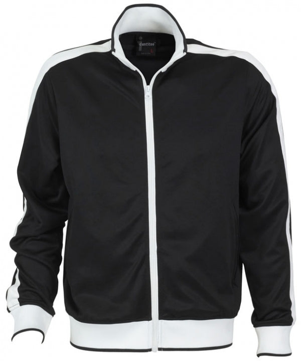 Identitee Herren Varsity Track Top Jacke Trainingsanzug Warmer Winter Pullover Langarm - Schwarz/Weiß - XL