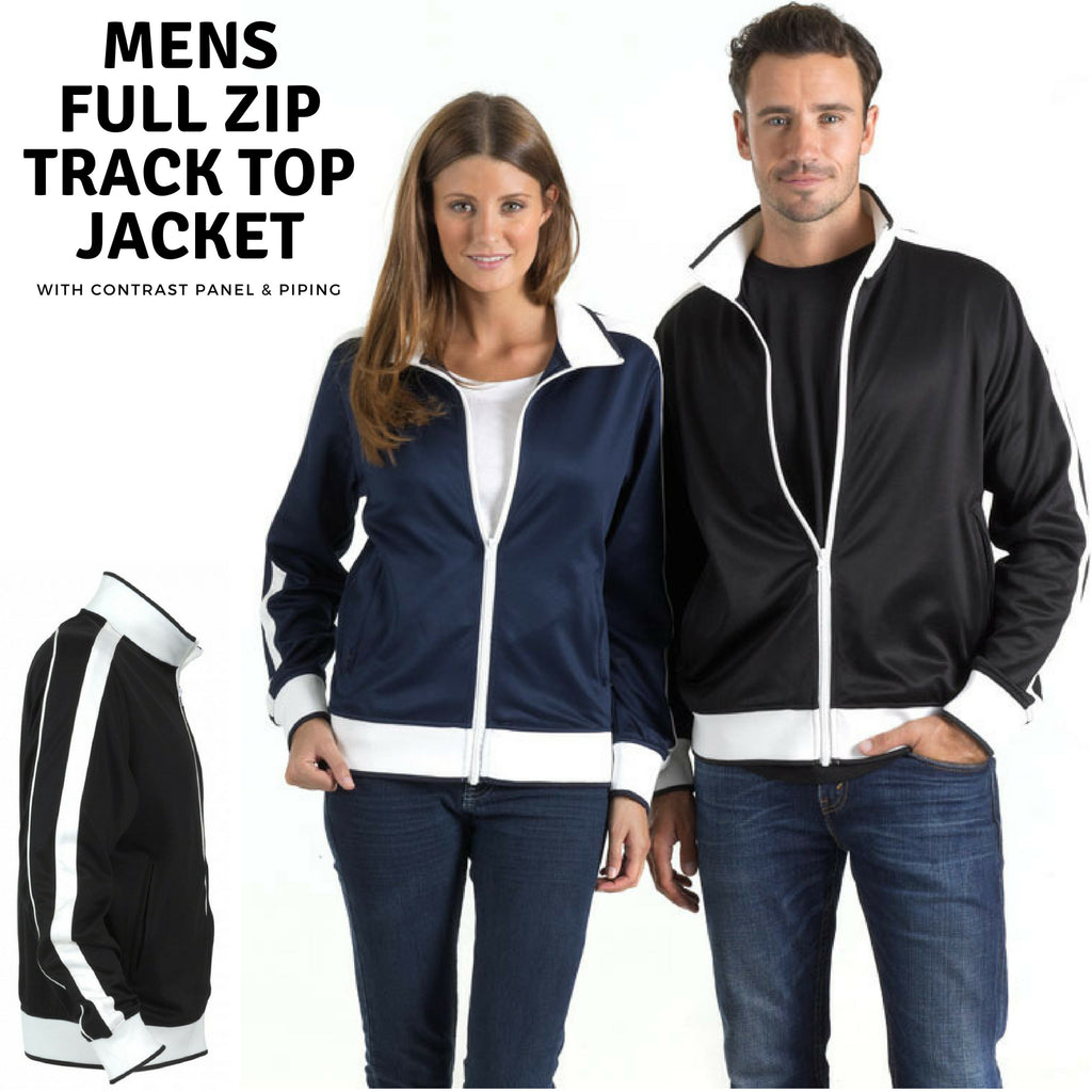 Identitee Herren Varsity Track Top Jacke Trainingsanzug Warmer Winter Pullover Langarm - Schwarz/Weiß - XL