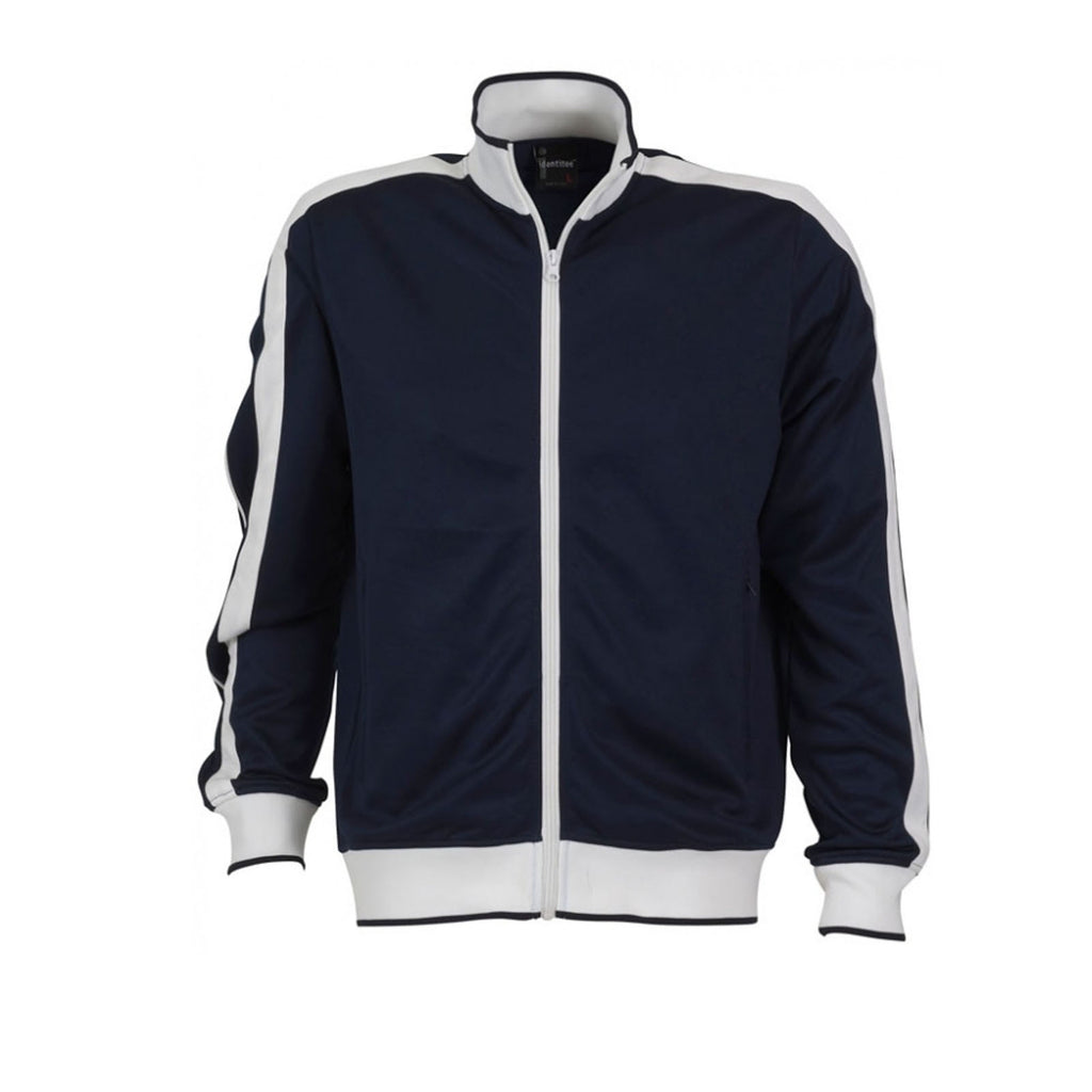 Identitee Herren Varsity Track Top Jacke Trainingsanzug Warmer Winter Pullover Langarm - Schwarz/Weiß - XL
