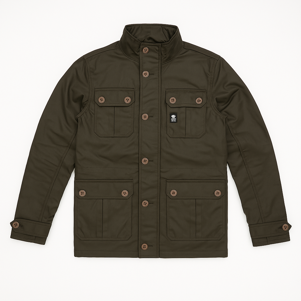 Crosshatch Herren Steppjacke aus Vinyl, warm für den Winter, Modell Joseph - Schwarz - Medium