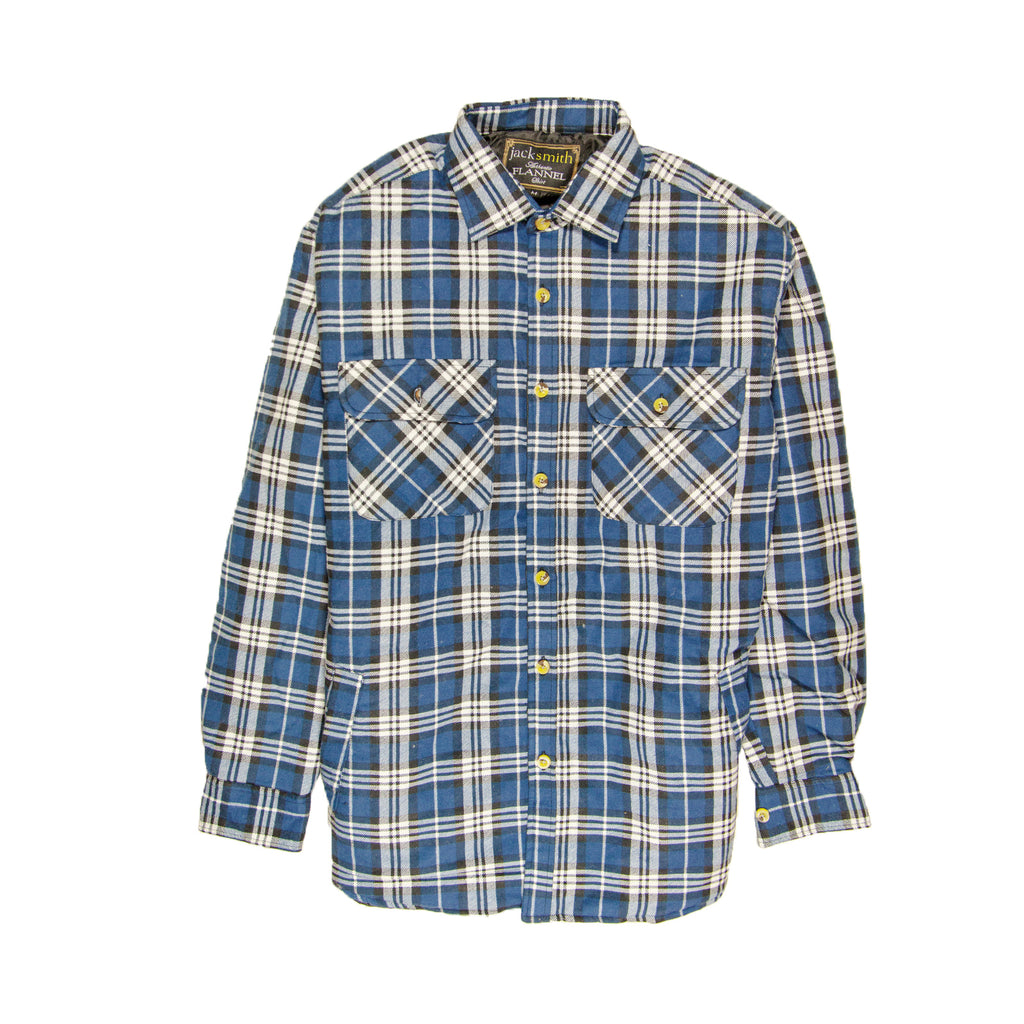 Herren Flanell Langarmhemd 100% Baumwolle Kariert - Durchgehende Knopfleiste - Spanisch Blau - 4XL