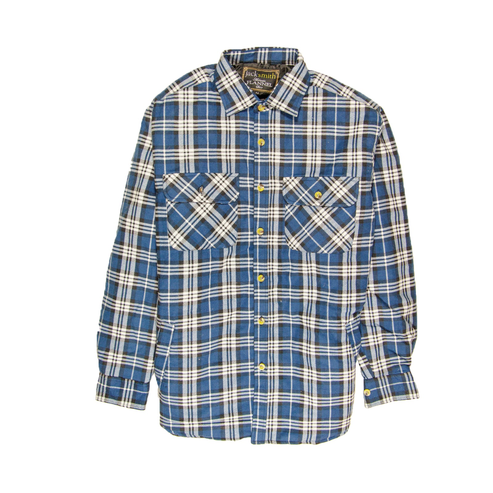 Herren Flanell Langarmhemd 100% Baumwolle Kariert - Durchgehende Knopfleiste - Spanisch Blau - 4XL
