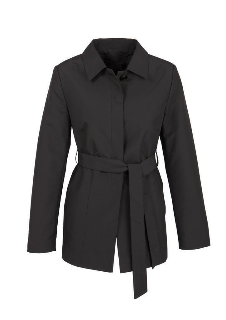 Damen Winter Trenchcoat Jacke Parka Mantel mit Knopfverschluss - Schwarz - XX-Large