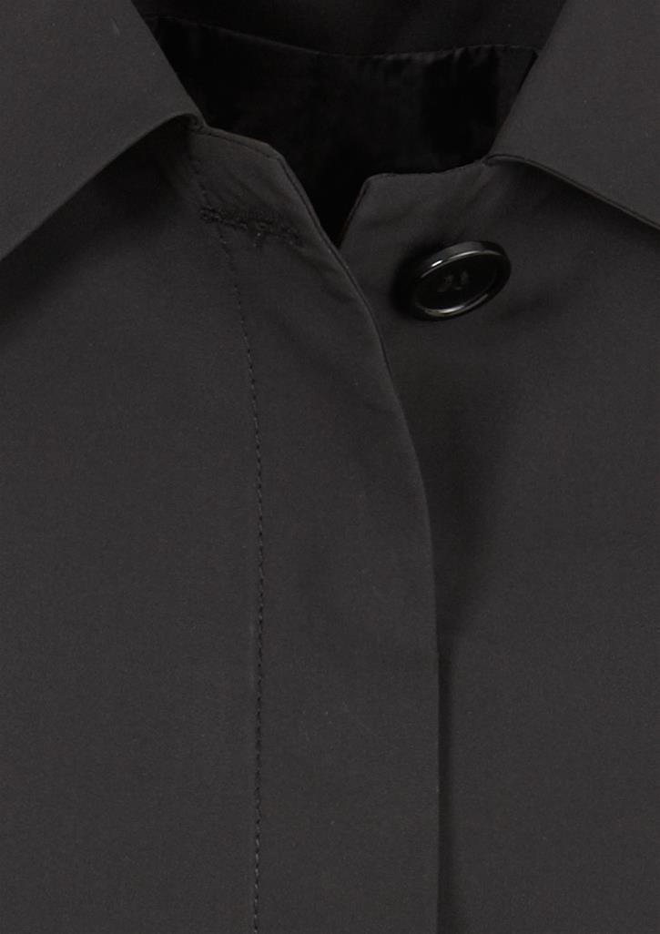 Damen Winter Trenchcoat Jacke Parka Mantel mit Knopfverschluss - Schwarz - XX-Large