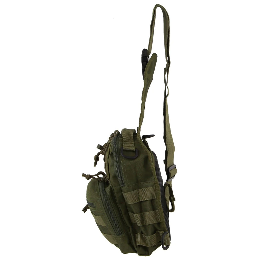 Pierre Cardin Umhängetasche Taktischer Sling Bag Rucksack Army Style in Grün