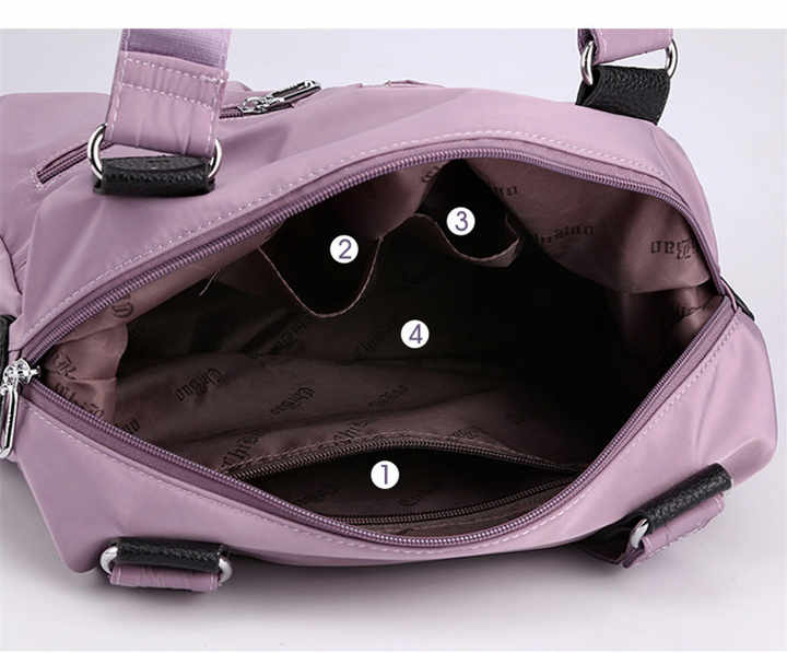 Schwarze, stylische Nylon-Einkaufstasche mit großem Fassungsvermögen für Arbeit und Pendeln | Umhängetasche mit mehreren Taschen | Modische Canvas-Tasche