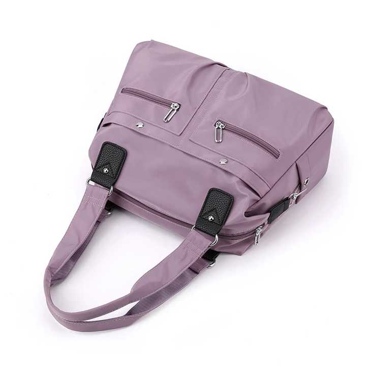 Schwarze, stylische Nylon-Einkaufstasche mit großem Fassungsvermögen für Arbeit und Pendeln | Umhängetasche mit mehreren Taschen | Modische Canvas-Tasche