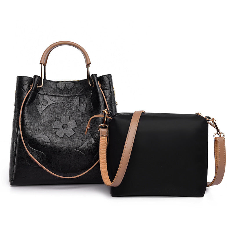 Lila Elegante Geprägte PU-Leder Tote Bag für Damen - Große Kapazität Handtasche mit Innentasche