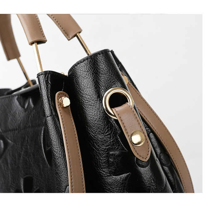 Lila Elegante Geprägte PU-Leder Tote Bag für Damen - Große Kapazität Handtasche mit Innentasche