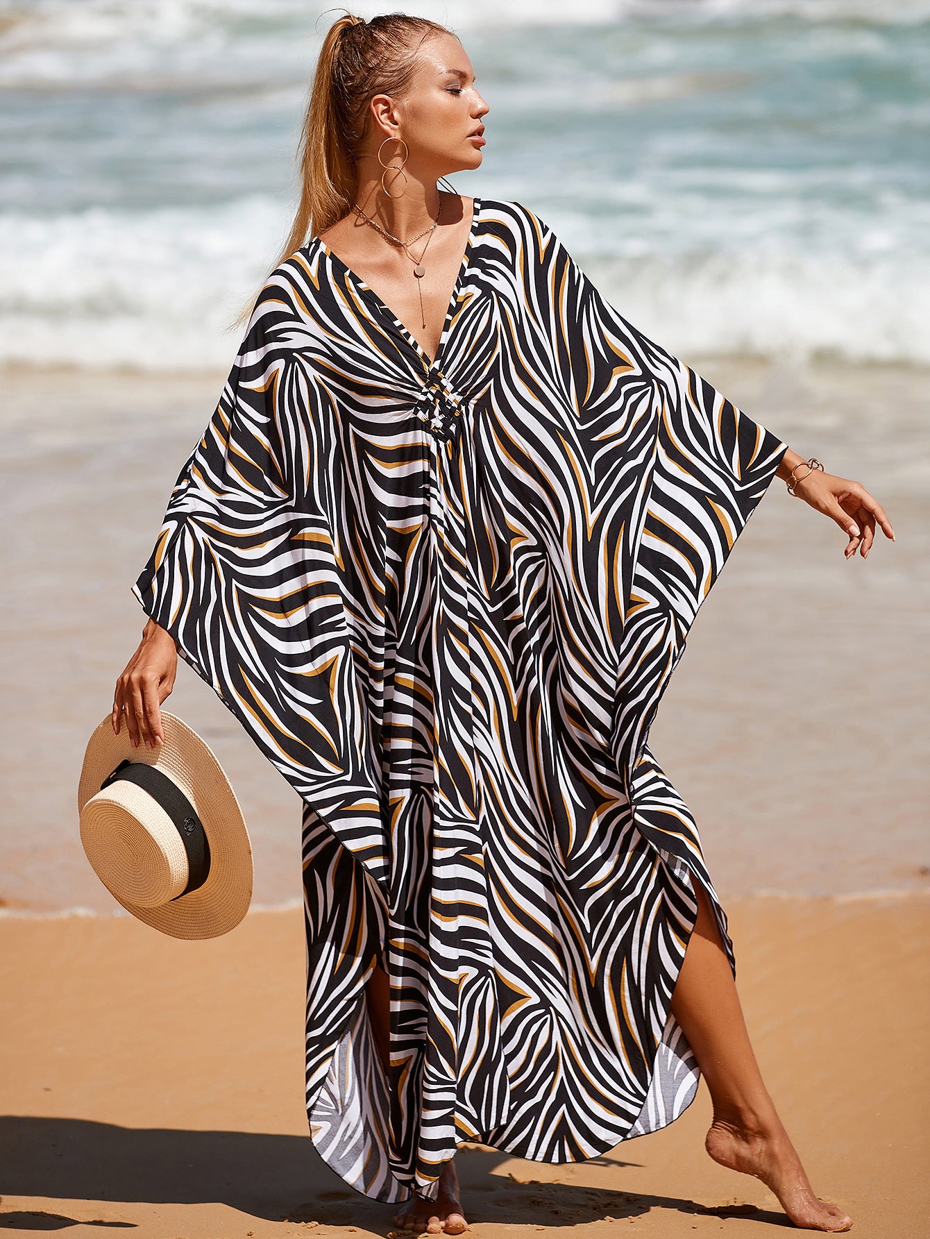 Stil 3 Locker geschnittenes Kaftankleid – Resort-Style Strandüberwurf für Damen
