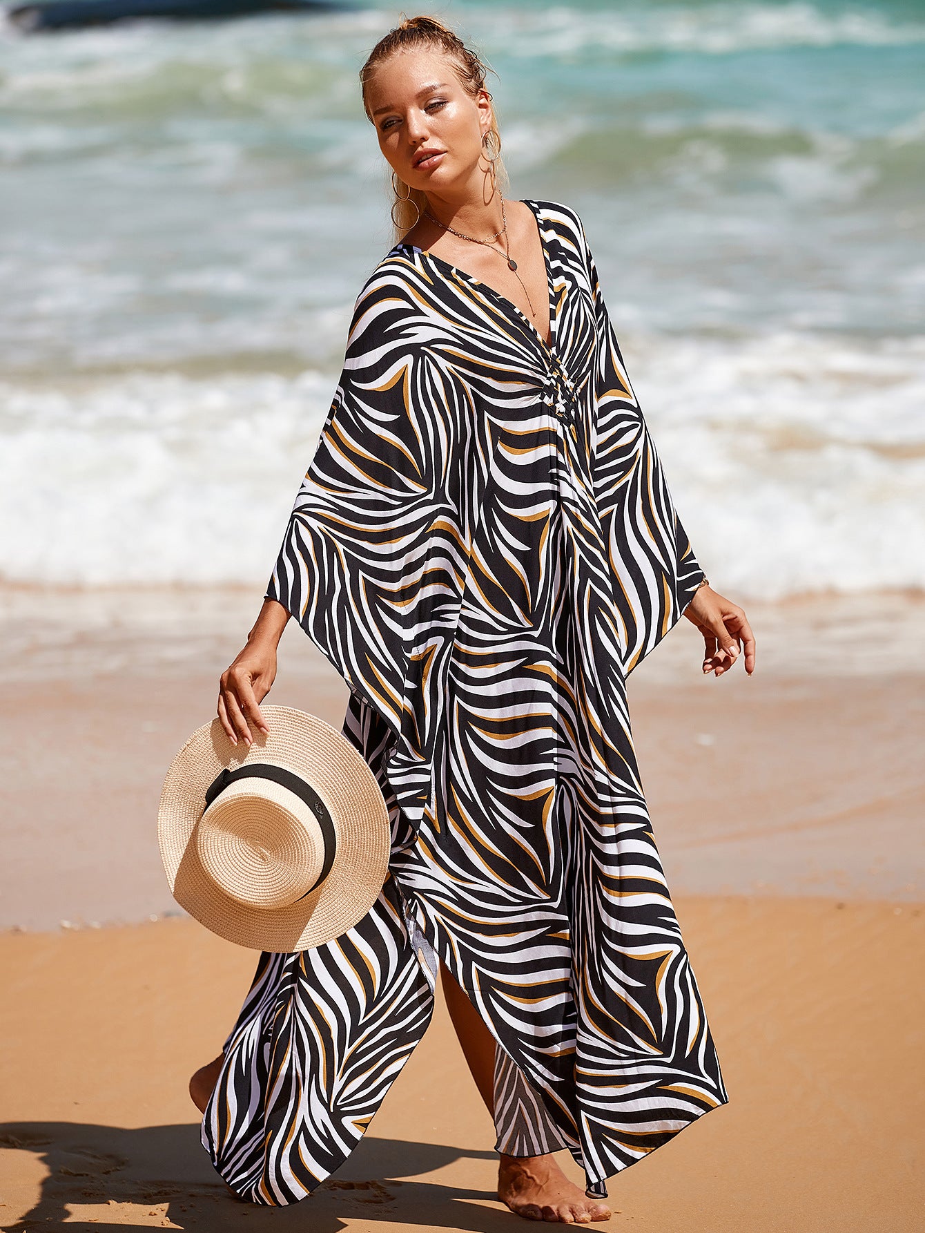 Stil 3 Locker geschnittenes Kaftankleid – Resort-Style Strandüberwurf für Damen