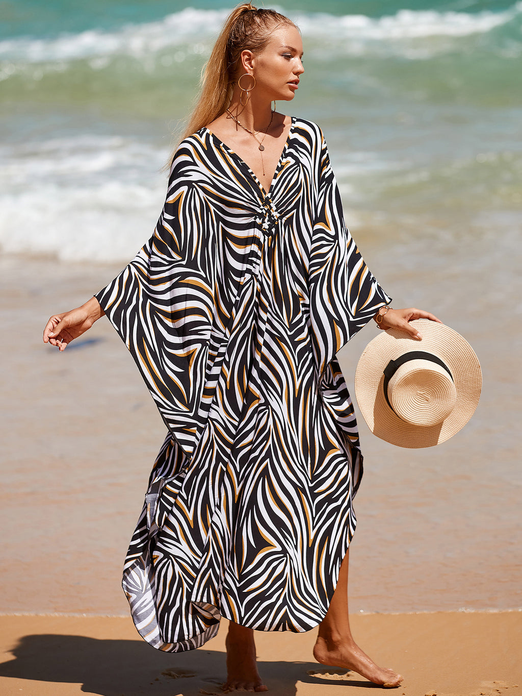 Stil 3 Locker geschnittenes Kaftankleid – Resort-Style Strandüberwurf für Damen