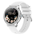 Elegante Damen Smartwatch, HD Touchscreen, Bluetooth Anrufe, Gesundheitsüberwachung (Silber)