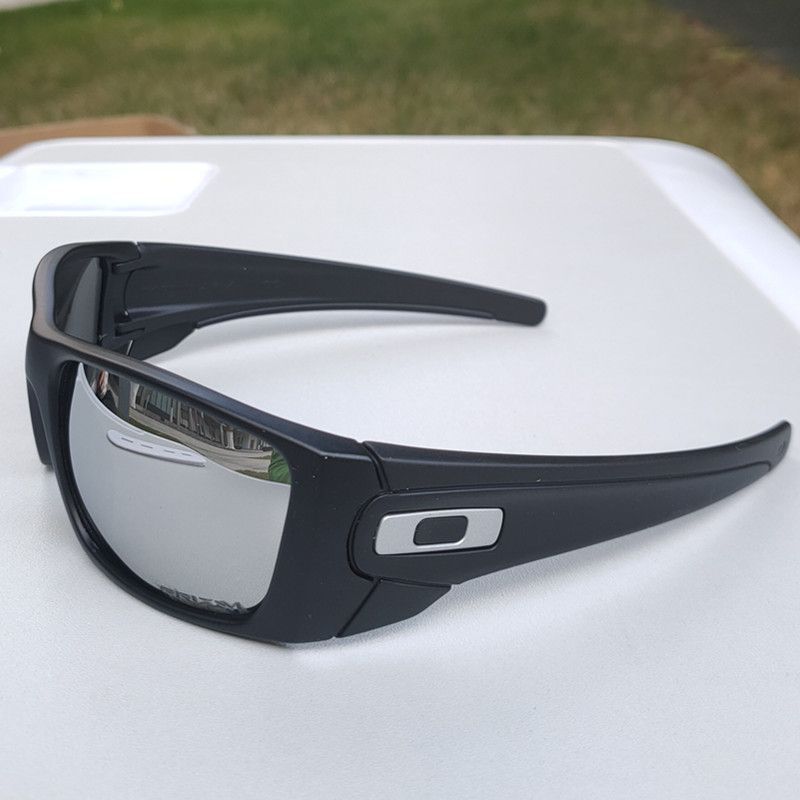 Sport-Sonnenbrille polarisiert mit UV400-Schutz – Mehrschicht-Glastechnologie (schwarzer Rahmen, silberne Folie)