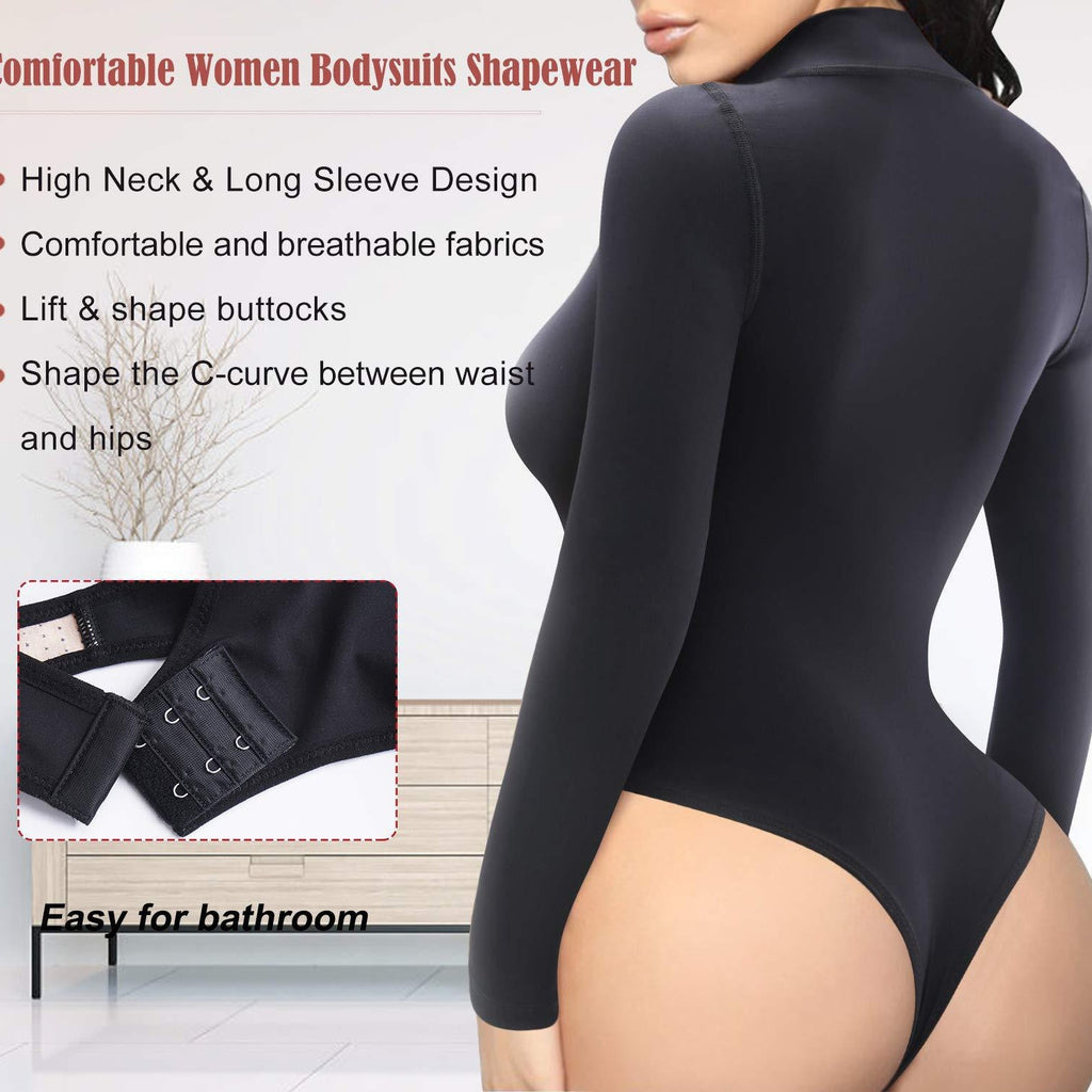 Size M Black Women's Sexy T-Back Bodysuit Thong Leotard - Milk Silk Round Neck Slim Fit Jumpsuit Base Layer
