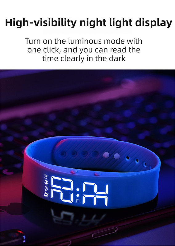 Weißes lautloses Vibrationsalarm-Smart-Silikonarmband mit 3 Alarmeinstellungen – diskretes Weckgerät für Jugendliche und Erwachsene (horizontale Version)