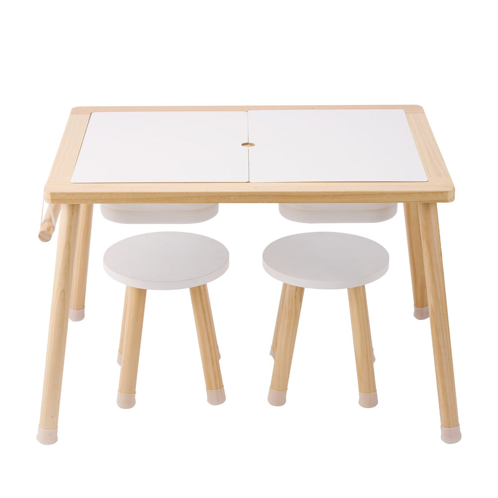 Kids Sensory Table & Chair Set Sand Water Play Table with 2 Storage Bins
