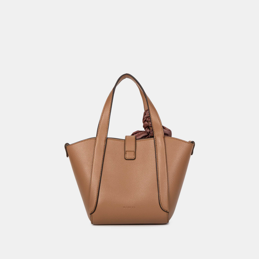 Bagco Noelle Leather Tote-Apricot