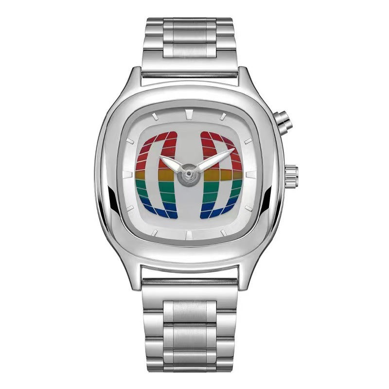 Trendy Square Dial Dynamic Hand Watch