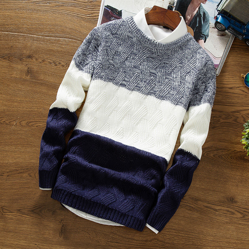 Korean Style Mens Knit Pullover Sweater