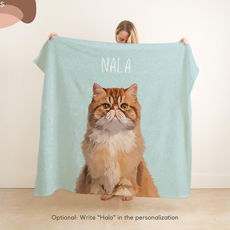 Personalized Pet Pattern Flannel Blanket