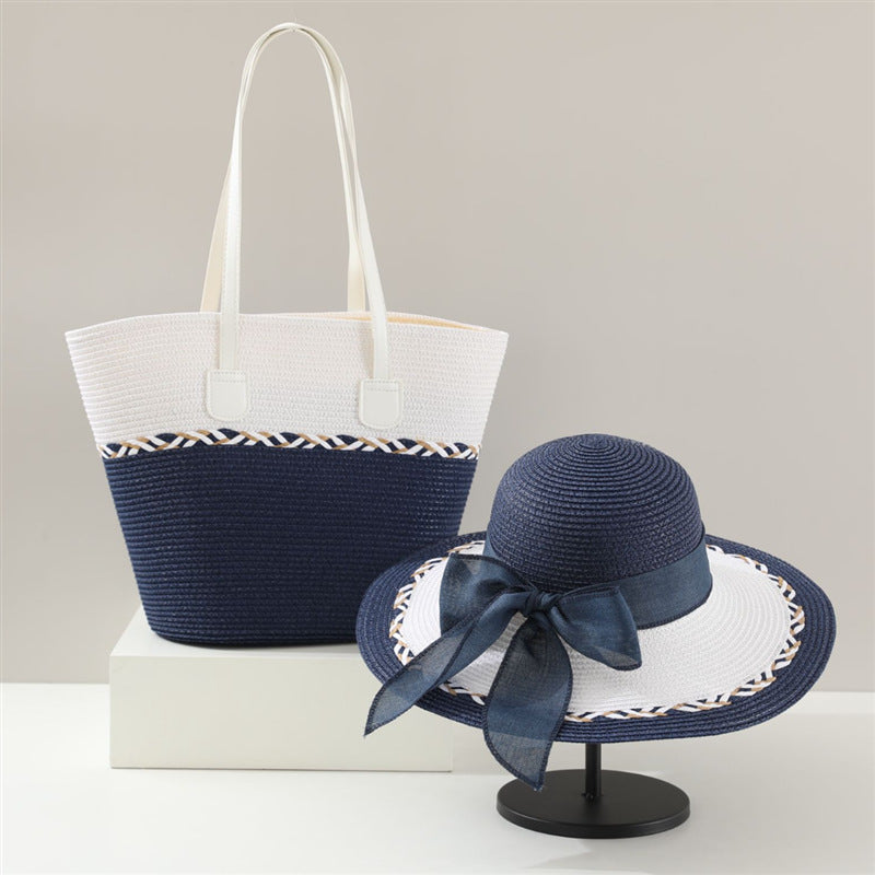 Bow Design Sun Hat and Bag Set