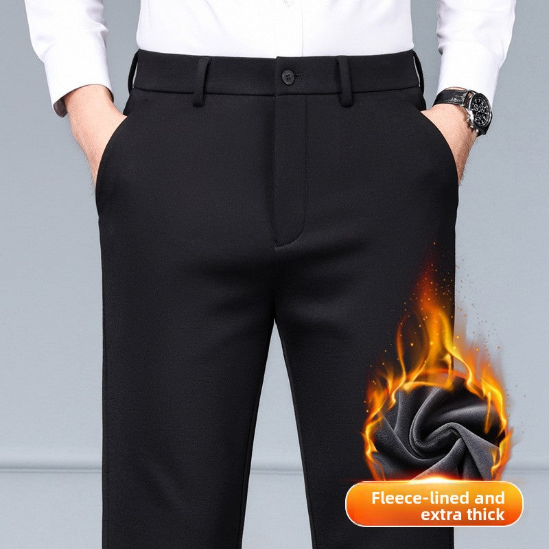 Mens Wool Blend Straight Leg Pants