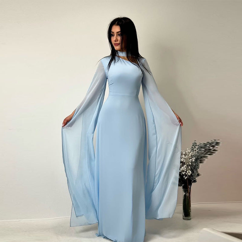 Damen Fledermausärmel Enges Einfarbiges Kleid