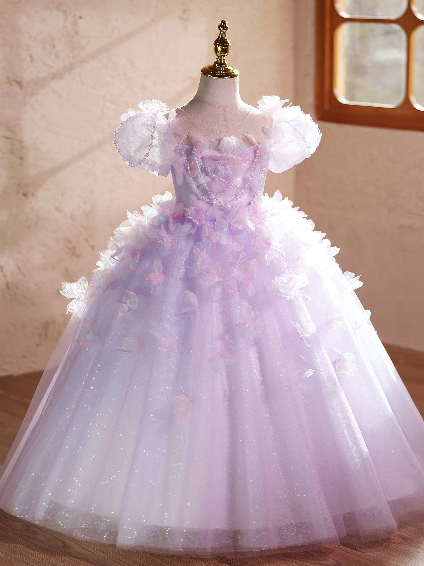 Girls Elegant Princess Performance Dress