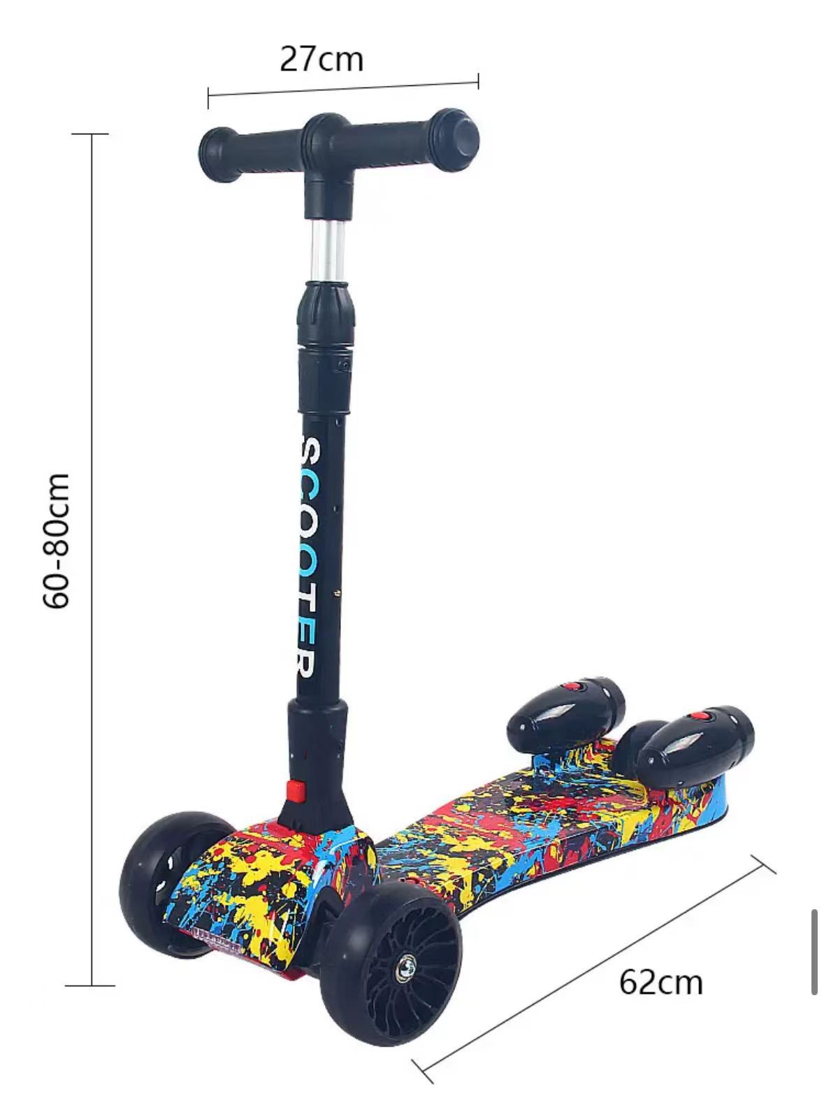 Kids Spray Smoke Foldable Electric Scooter with LED Lights