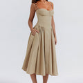 Women's French-style elegant and retro dopamine dress with spaghetti straps