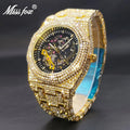 Mens Diamond Mechanical Watch Waterproof Luminous Stainless Steel