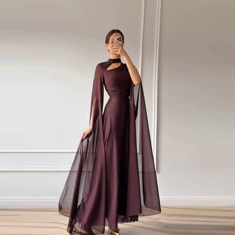Damen Fledermausärmel Enges Einfarbiges Kleid
