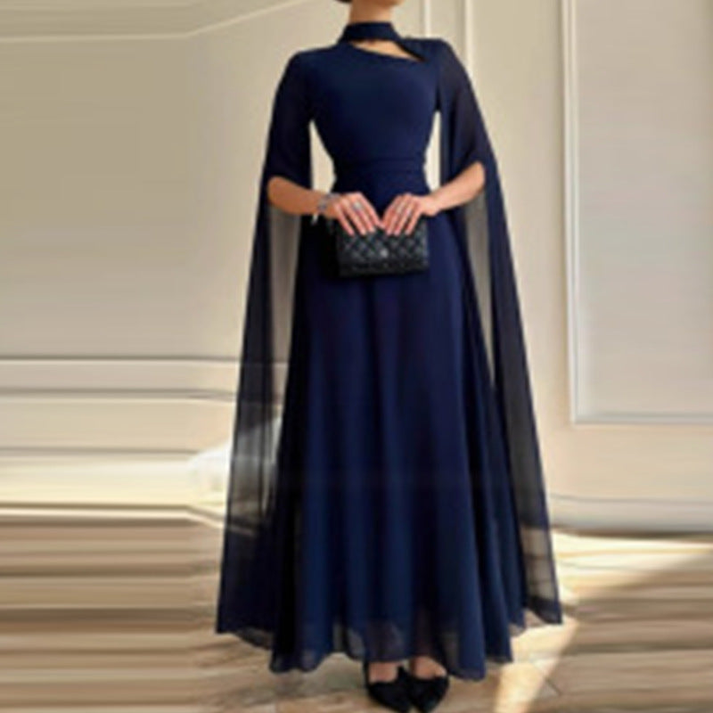 Damen Fledermausärmel Enges Einfarbiges Kleid