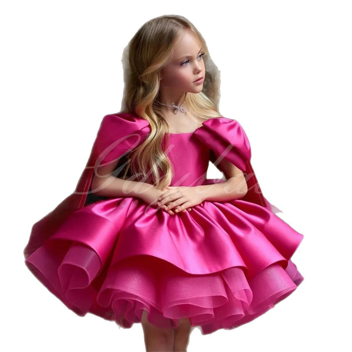 Girls Princess Puff Sleeve Dress