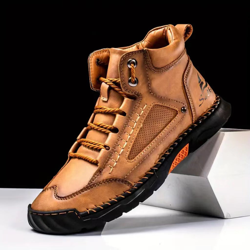 Handmade Stitching Lightweight Mens Ankle Boots