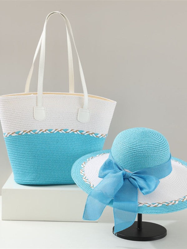 Bow Design Sun Hat and Bag Set
