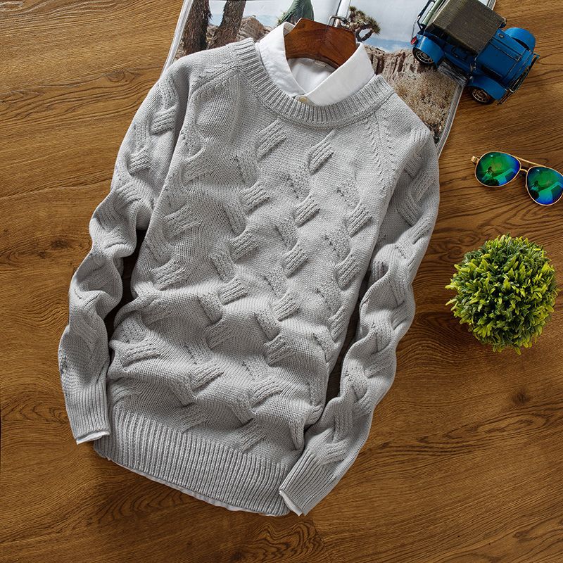 Korean Style Mens Knit Pullover Sweater