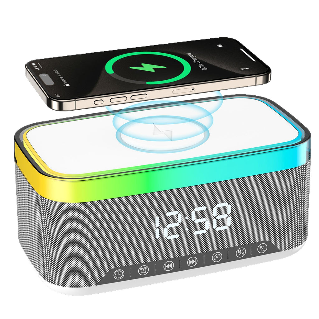 S300 Multifunction Bluetooth Speaker with Clock and Wireless Charging