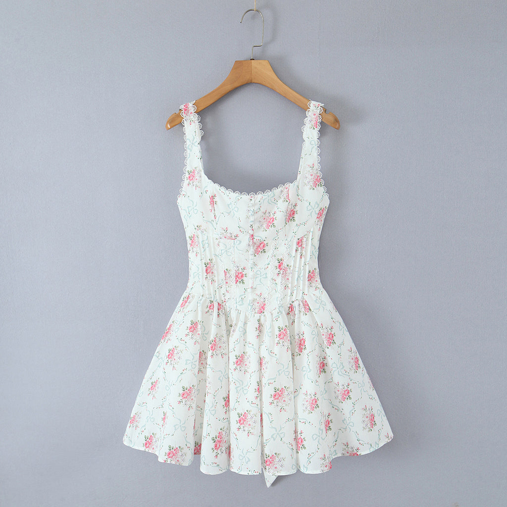 Floral Print Drawstring Dress