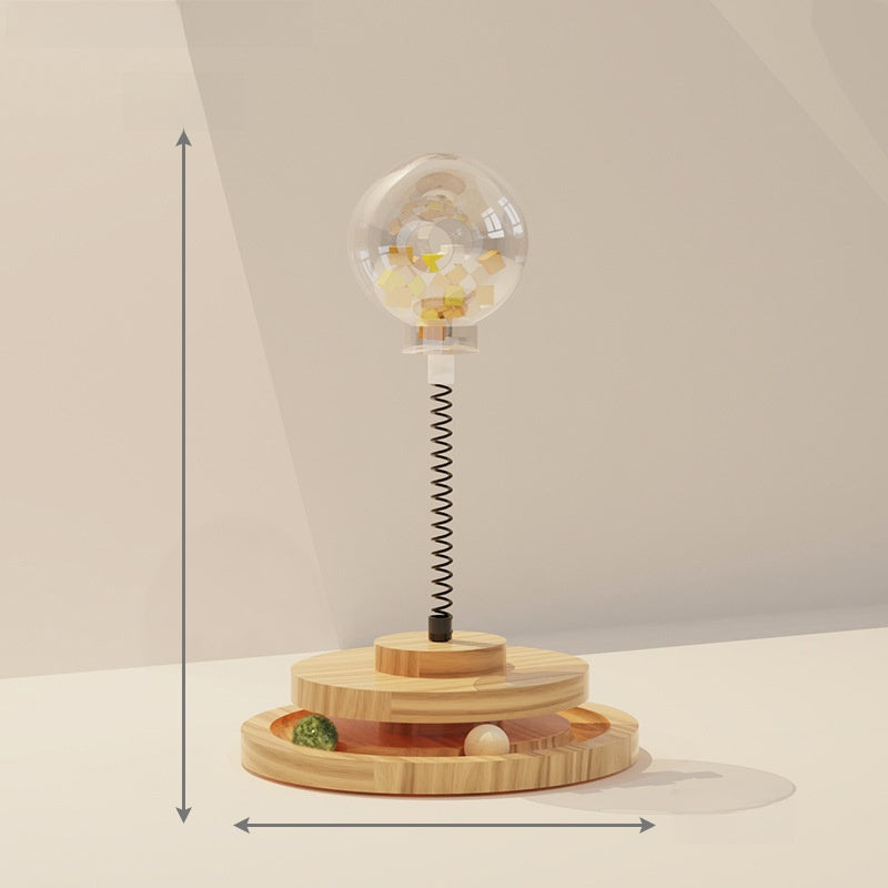 Wooden Interactive Pet Feeder Turntable Toy