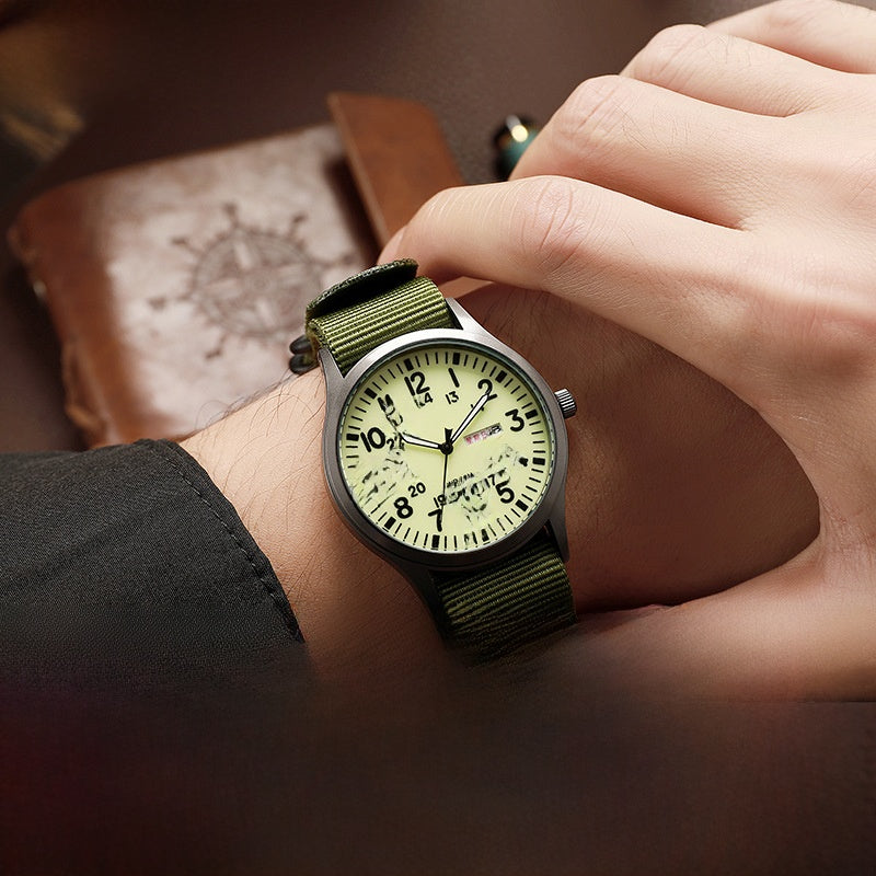 Mens Luminous Calendar Quartz Watch