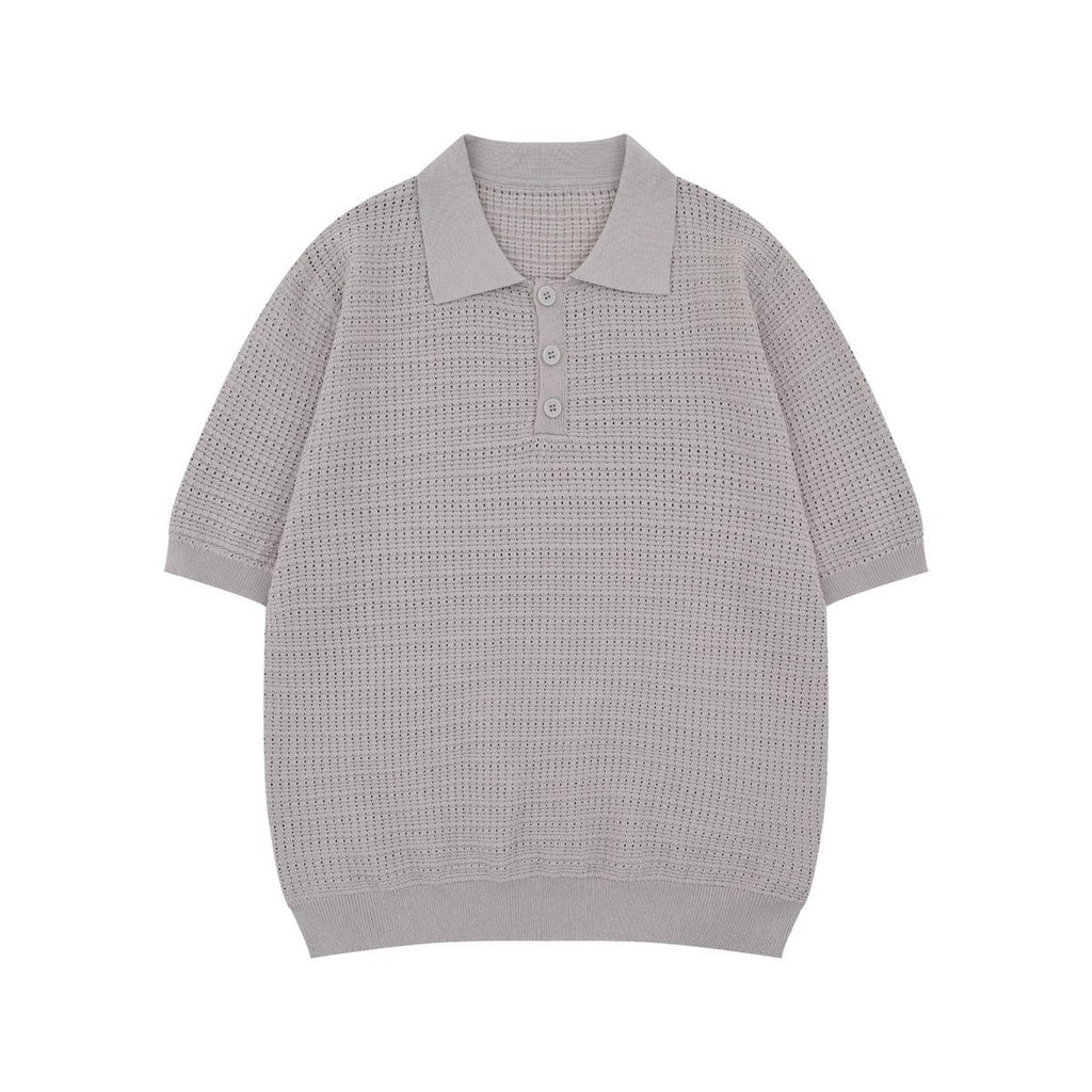 Mens Vintage Lapel Knitted Shirt
