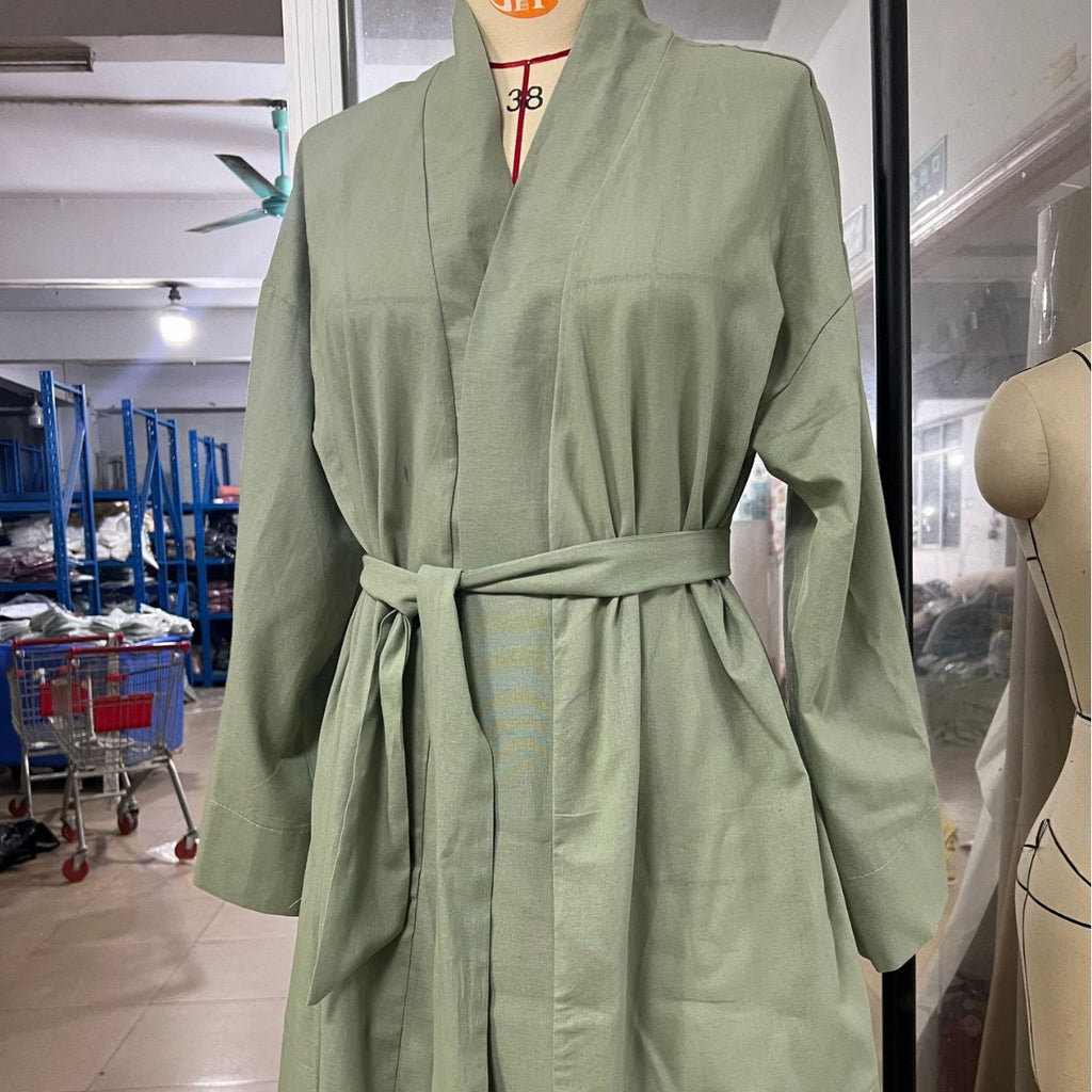 Cotton Linen Hooded Shirt Dress