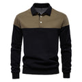 Mens Long Sleeve Polo Collar Sweater